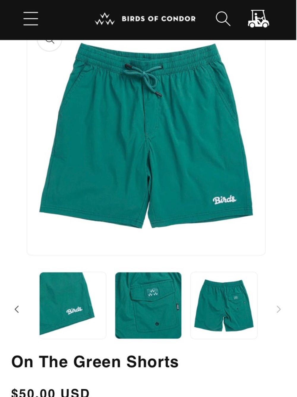 Birds of condor Men’s On The Green golf Shorts - Teal Green XXL